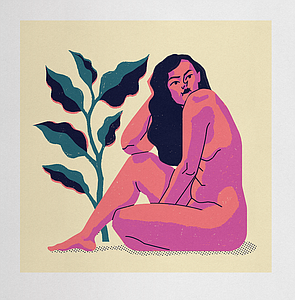 Girl and plant