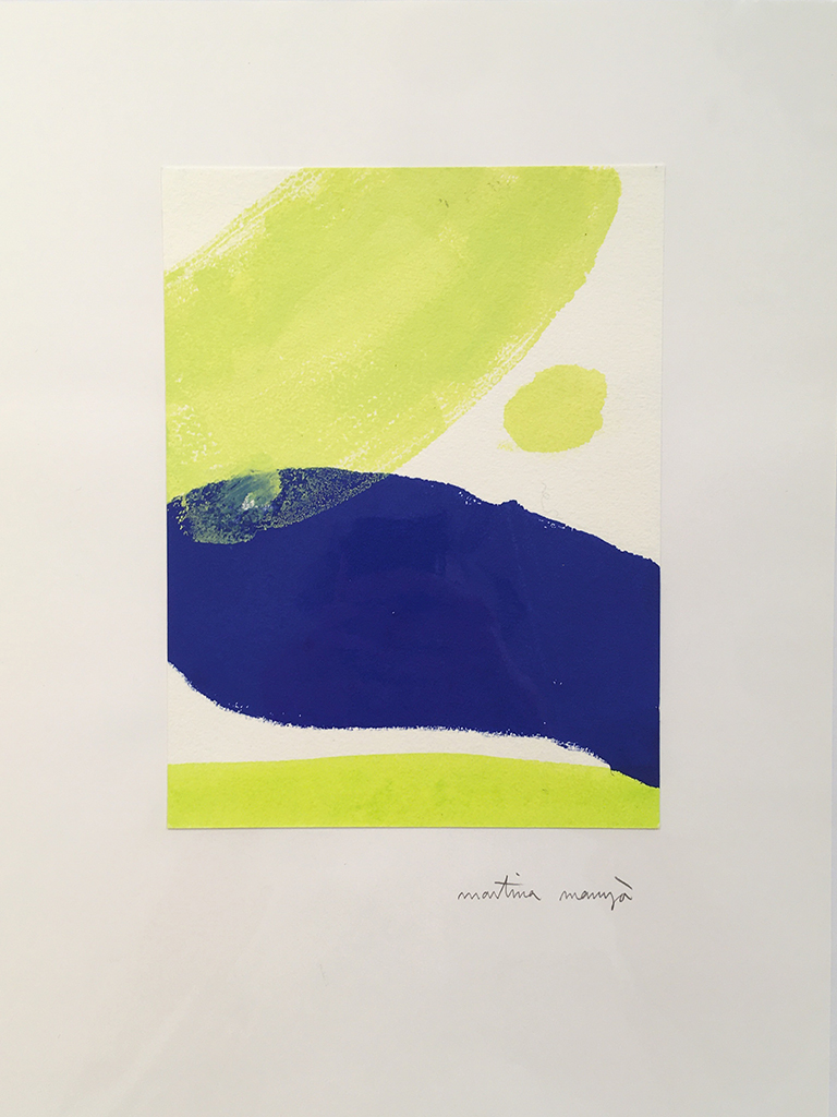 Monotipia verde azul 4