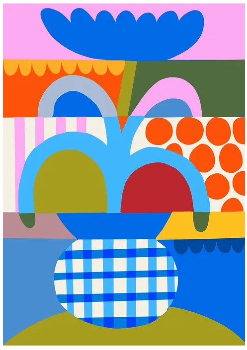 Colour block maxi flower (L) 