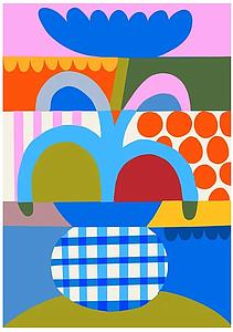 Colour block maxi flower (L) 