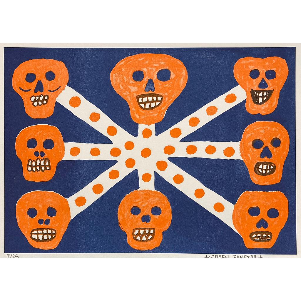 Ocho calaveras naranjas