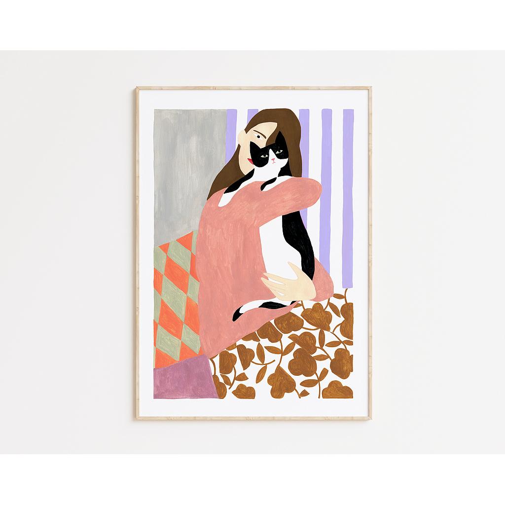 Woman and cat (L)